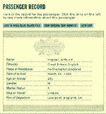Arthur's Passenger Record from 1906, the same year that Annie arrived