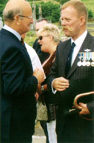 Major Murphy and Capt. Donal Buckley at the ceremony to unveil the headstone on the grave of Cornelius Coughlan, V.C.